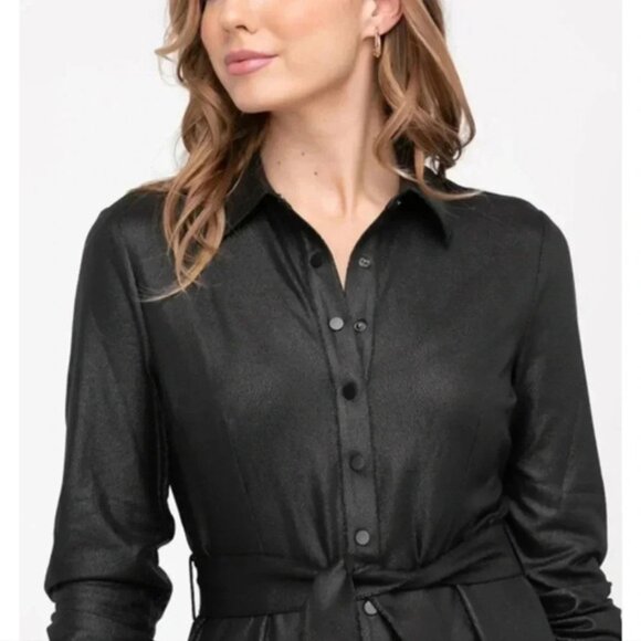 Cleo Vegan Leather Button Front Tunic - Picture 6 of 12